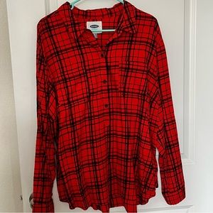 Old Navy Half-Button Plaid Flannel Shirt - size XXL